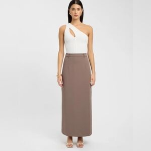 Kookai Oyster Midi Skirt - Taupe
